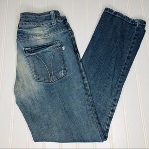 JLo faded distressed capris, size 3